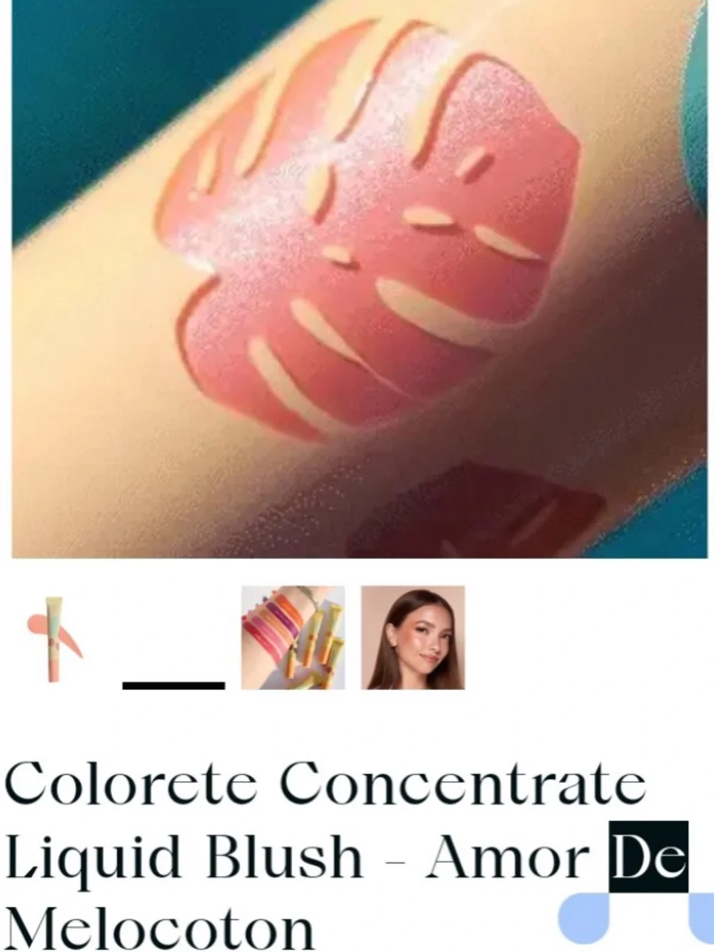 Alamar Colorete Concentrate Liquid Blush in Amor De Melocoton (Peachy Coral )NEW